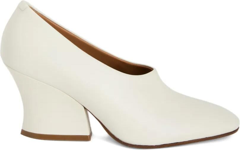 Jil Sander Pumps met blokhak en ronde neus Wit