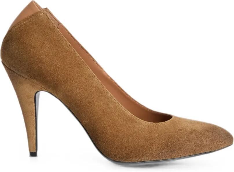 Jil Sander Pumps met puntige neus en V-vormige achterkant Bruin