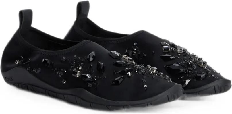 Jil Sander Satijnen sneakers verfraaid met kristallen Zwart - Foto 3