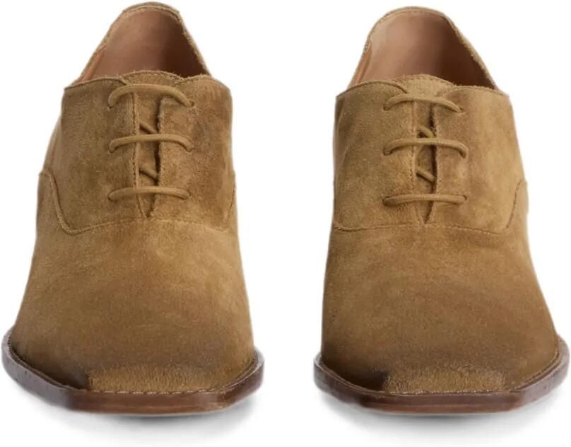 Jil Sander Suède veterschoenen met vierkante neus Bruin - Foto 2