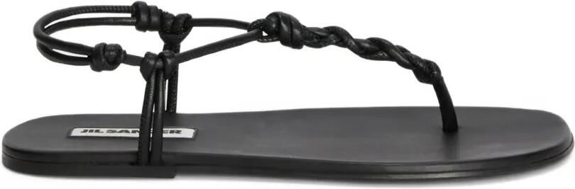 Jil Sander Tangle platte sandalen Zwart