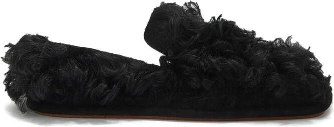 Jil Sander Lammy slippers Zwart