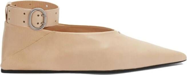 Jil Sander Leren ballerina's Beige