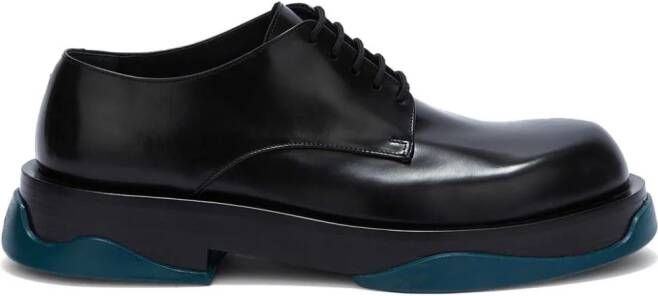 Jil Sander Leren derby schoenen Zwart