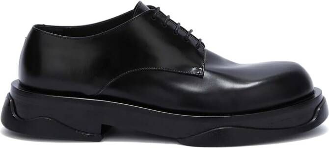 Jil Sander Leren derby schoenen Zwart