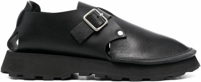 Jil Sander Leren gespschoenen Zwart