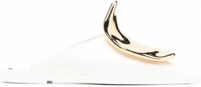 Jil Sander Leren muiltjes Wit
