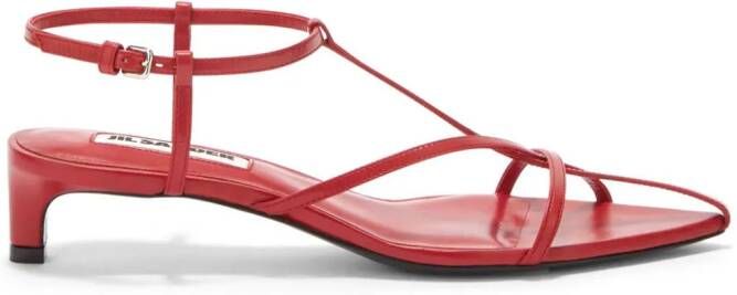 Jil Sander Leren sandalen Rood