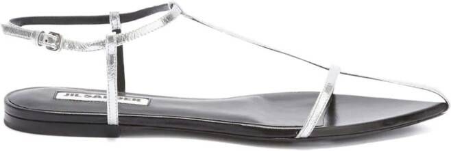 Jil Sander Leren sandalen Grijs