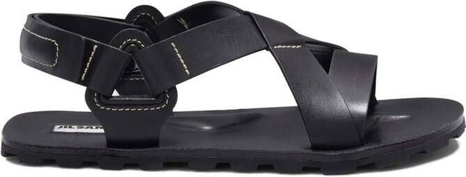 Jil Sander Leren sandalen Zwart