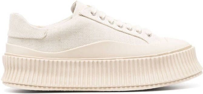 Jil Sander Leren sneakers Beige