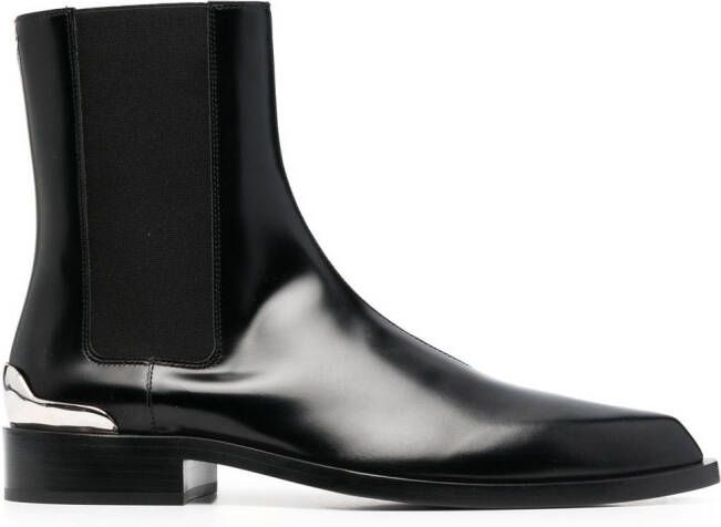 Jil Sander Enkellaarzen met puntige neus Zwart