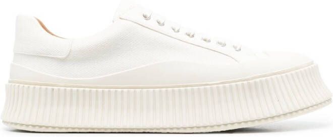 Jil Sander Sneakers met geribbelde zool Wit