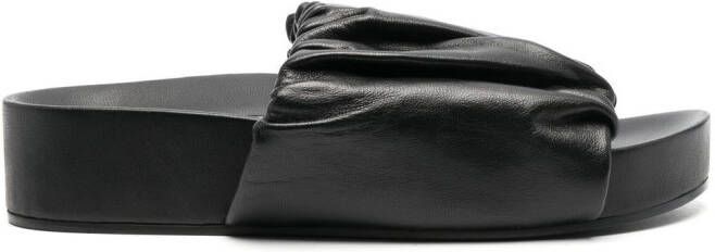 Jil Sander Slippers met ruche Zwart