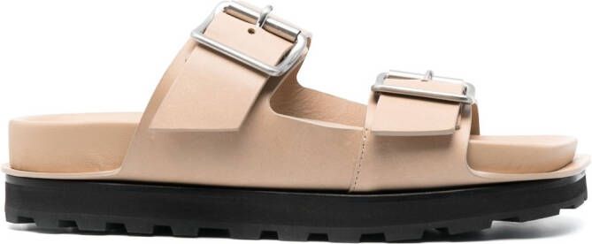 Jil Sander Sandalen met dubbele gesp Beige