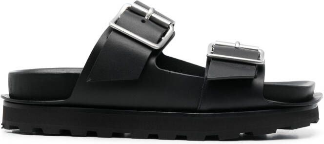 Jil Sander Sandalen met dubbele gesp Zwart