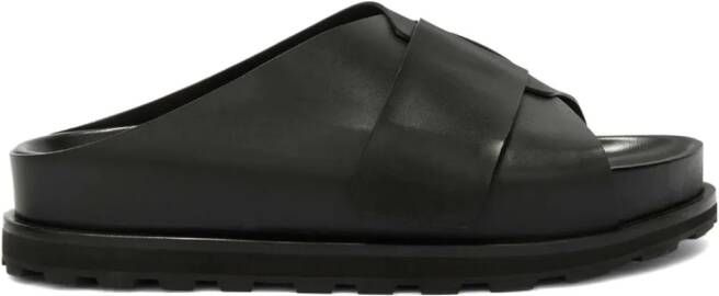 Jil Sander Slippers met logo Zwart