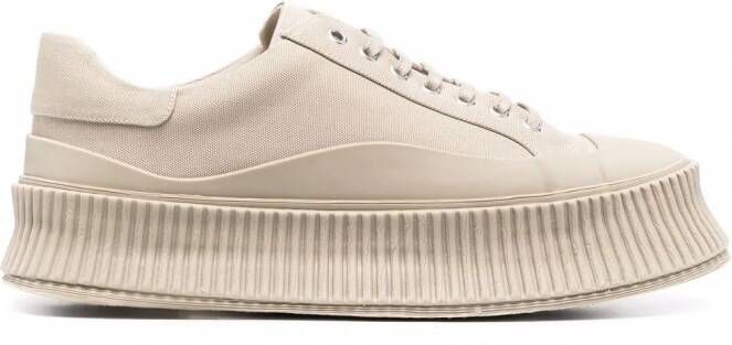 Jil Sander Sneakers met plateauzool Beige