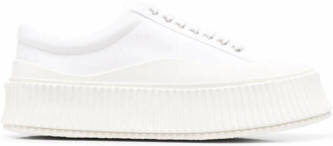 Jil Sander Sneakers met ronde neus Wit