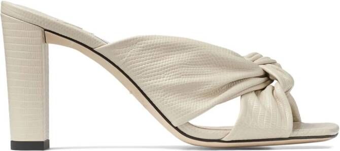 Jimmy Choo 85 mm Avenue sandalen met gedraaid detail Beige