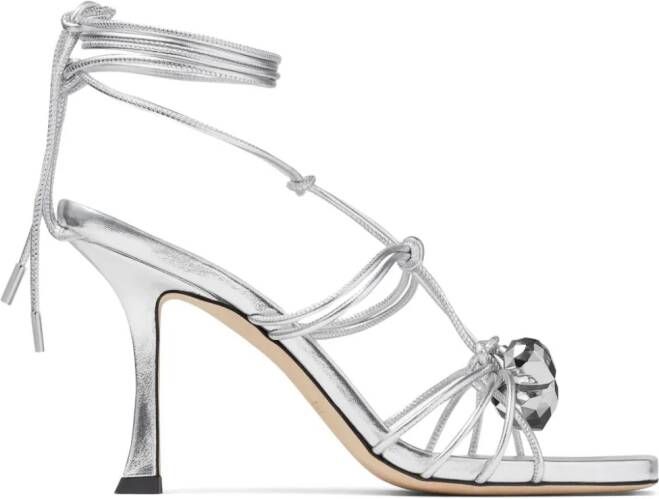 Jimmy Choo Jemma 90 mm sandalen met bandjes Zilver