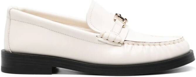 Jimmy Choo Addie leren loafers Wit