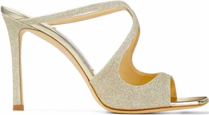 Jimmy Choo Anise 95 muiltjes met glitter Zilver