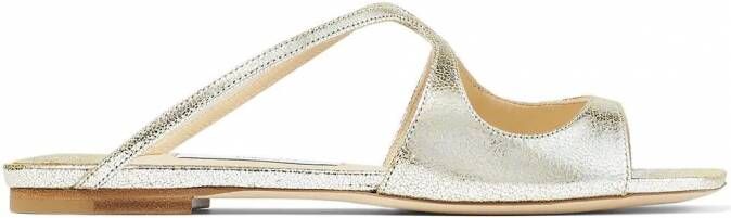 Jimmy Choo Anise metallic muiltjes Goud