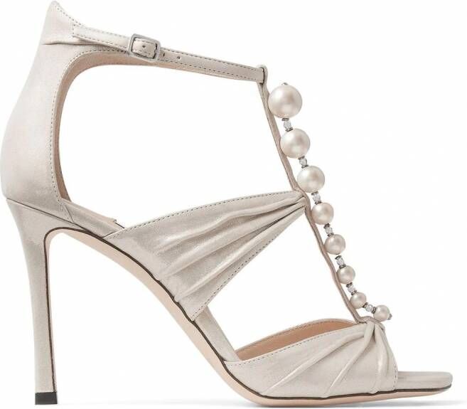 Jimmy Choo Aura stiletto sandalen Beige