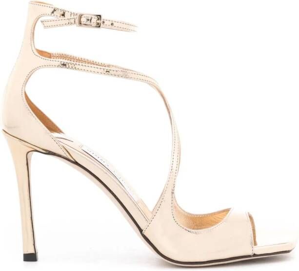 Jimmy Choo Azia metallic sandalen Goud