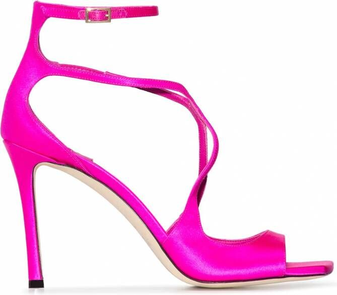 Jimmy Choo Azia satijnen sandalen Roze