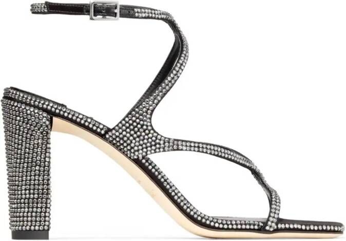 Jimmy Choo Azie 85 mm sandalen met kristallen Zwart