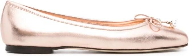 Jimmy Choo Ballerina's met metallic-effect Roze