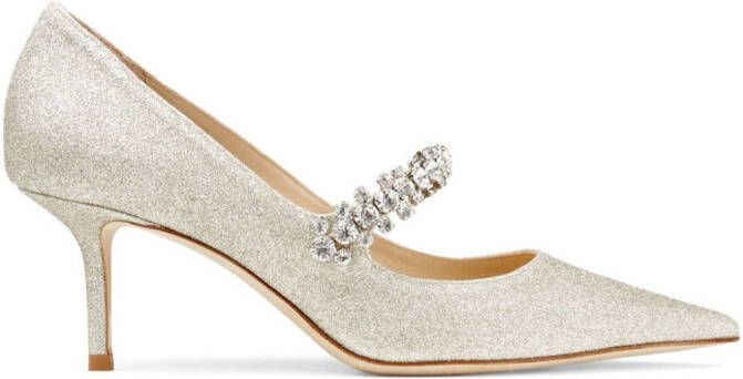 Jimmy Choo Bing 65mm pumps met glitter Beige