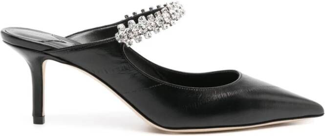 Jimmy Choo Bing 70mm muiltjes verfraaid met kristallen Zwart