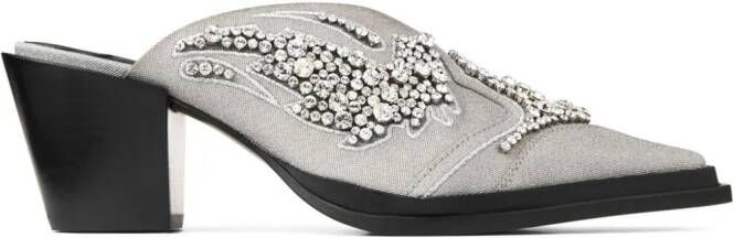 Jimmy Choo Cece 60 mm glitter muiltjes Grijs