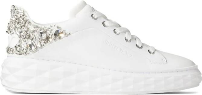 Jimmy Choo Diamond Maxi sneakers verfraaid met kristal Wit