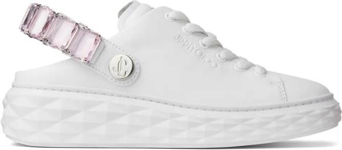 Jimmy Choo Diamond Sling leren sneakers Wit