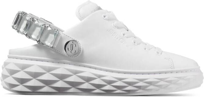 Jimmy Choo Diamond Sling leren sneakers Wit