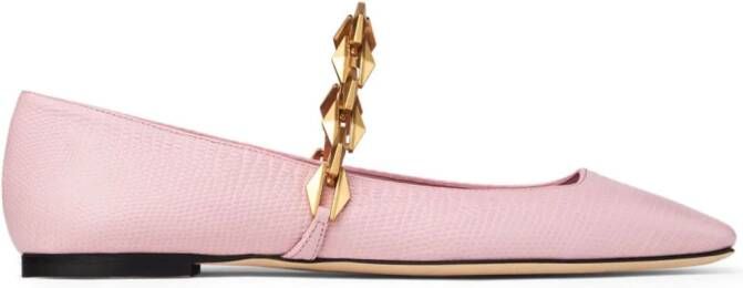 Jimmy Choo Diamond Tilda leren ballerina's Roze