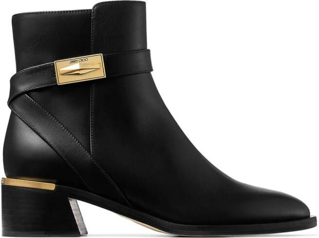 Jimmy Choo Nola leren laarzen Zwart