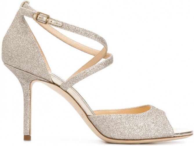 Jimmy Choo Emsy sandalen met glitter Zilver