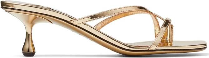 Jimmy Choo Etana 50 mm sandalen Goud