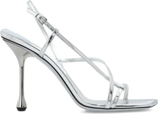 Jimmy Choo Etana 95 metallic sandals Zilver