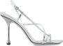 Jimmy Choo Etana 95 mm metallic sandalen Zilver - Thumbnail 1