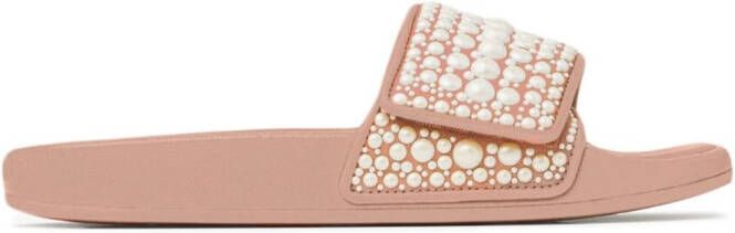 Jimmy Choo Fitz slippers verfraaid met parels Roze