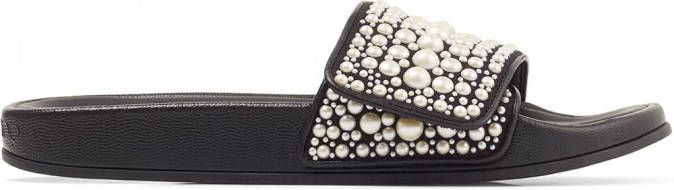 Jimmy Choo Slides with Pearls Zwart Dames