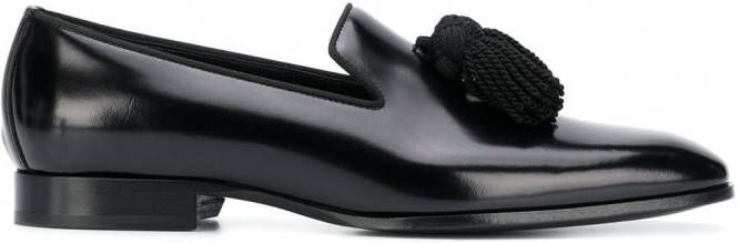 Jimmy Choo Foxley leren loafers met kwastje Zwart