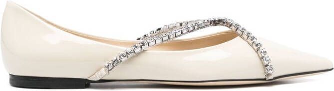 Jimmy Choo Genevi ballerina's met kristallen Beige