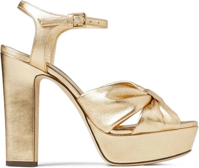 Jimmy Choo Heeloise sandalen met metallic afwerking Goud